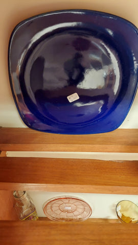 Z - Collectibles from Sherry's Shelves/  square blue butter plate and large soup cup