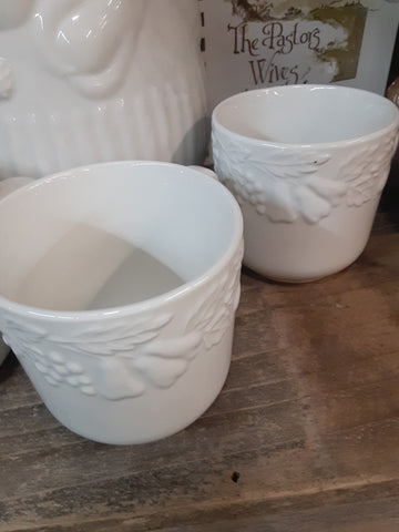 Z-set of 4 White Fruit Coffee Cups