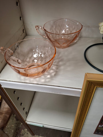 Z-2 elegant depression glass cups