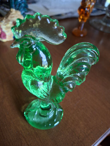 Z-Green Depression glass rooster