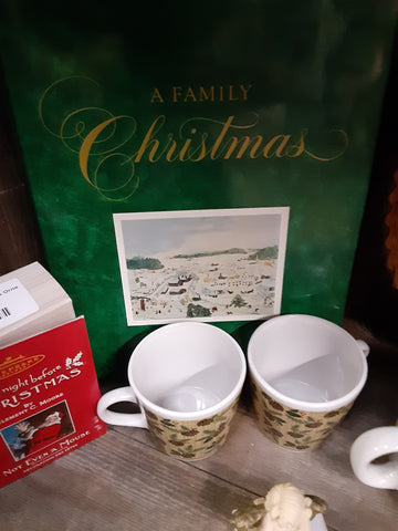 Z - Collectibles from Sherry's Shelves/Family Christmas Activity Book with two Christmas cups.