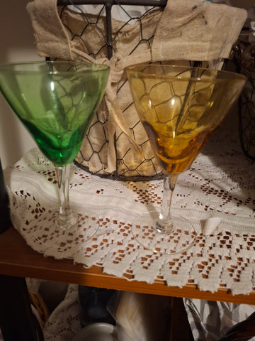 Z-Two small martini glasses.