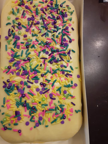 Y-Lemon Mardi Gras Loaf cake