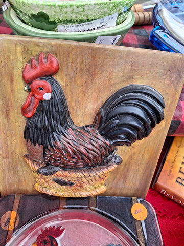 Z-Handpainted Rooster Plaque