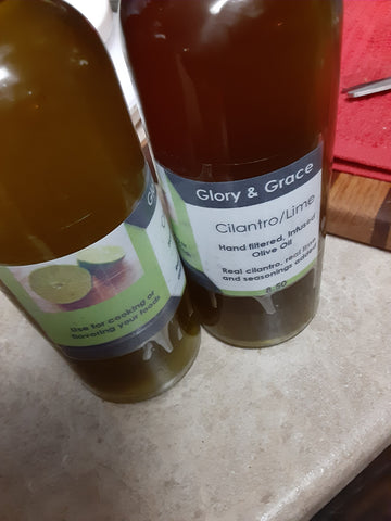 A-OLIVE OIL Cilantro/Lime Hand Filtered Olive Oil/LARGE BOTTLE